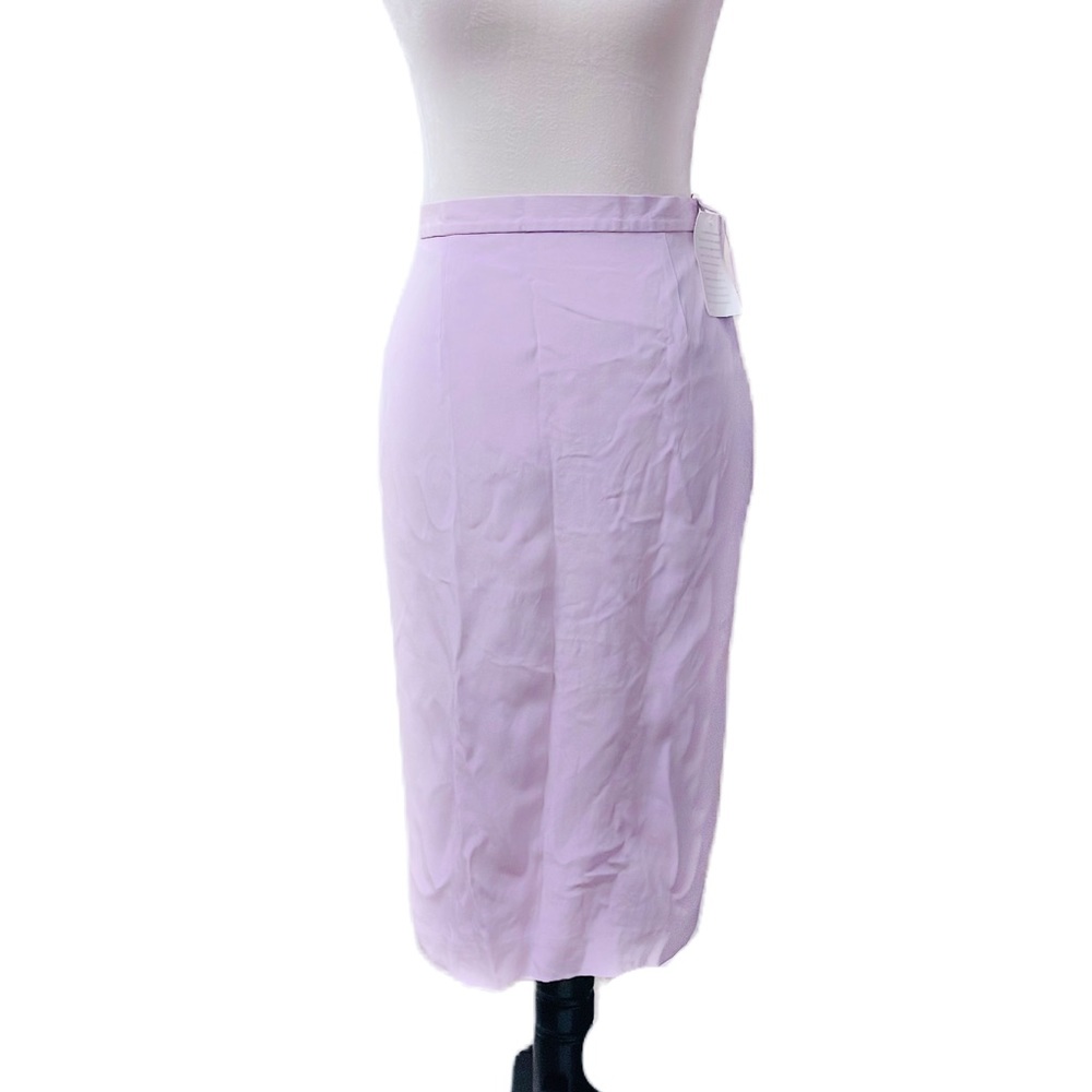 NWT Vintage  Sueded 100% Silk Lavender Pencil Skirt NWT, 27 inch Waist